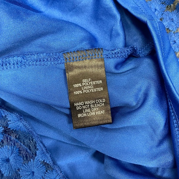 NWT Lulu’s Charmaine Royal Blue Embroidered Mini Dress Size M - Picture 11 of 15